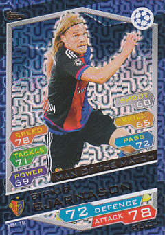 Birkir Bjarnason FC Basel 2016/17 Topps Match Attax CL Man of the Match #MM18